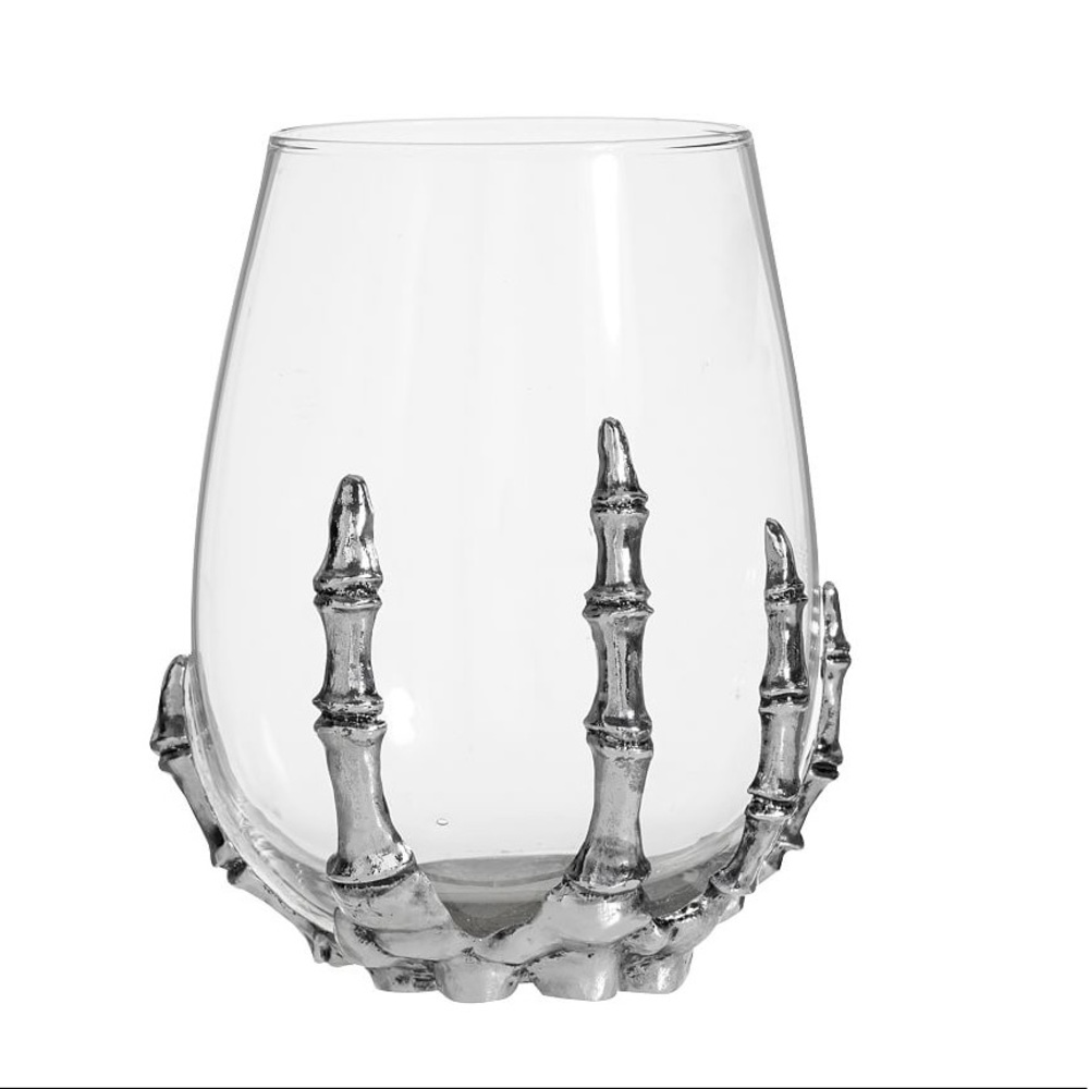 Pottery Barn Skeleton Hand Stemless Wine (x1)